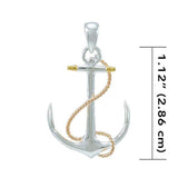 Anchor and Rope Three Tone Pendant OMG635 - Jewelry
