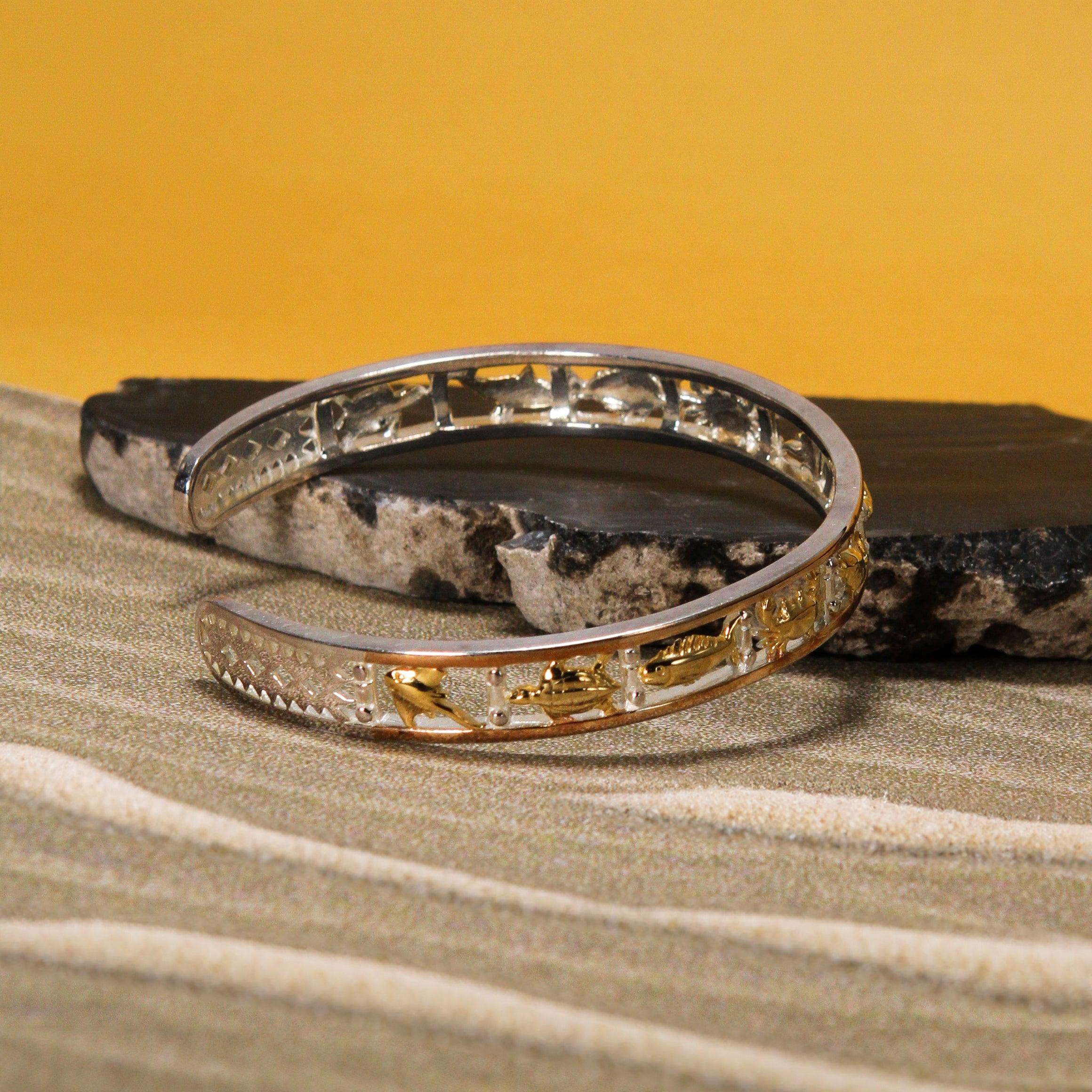 Under the Sea Three Tone Cuff Bracelet OTBG306 - Jewelry