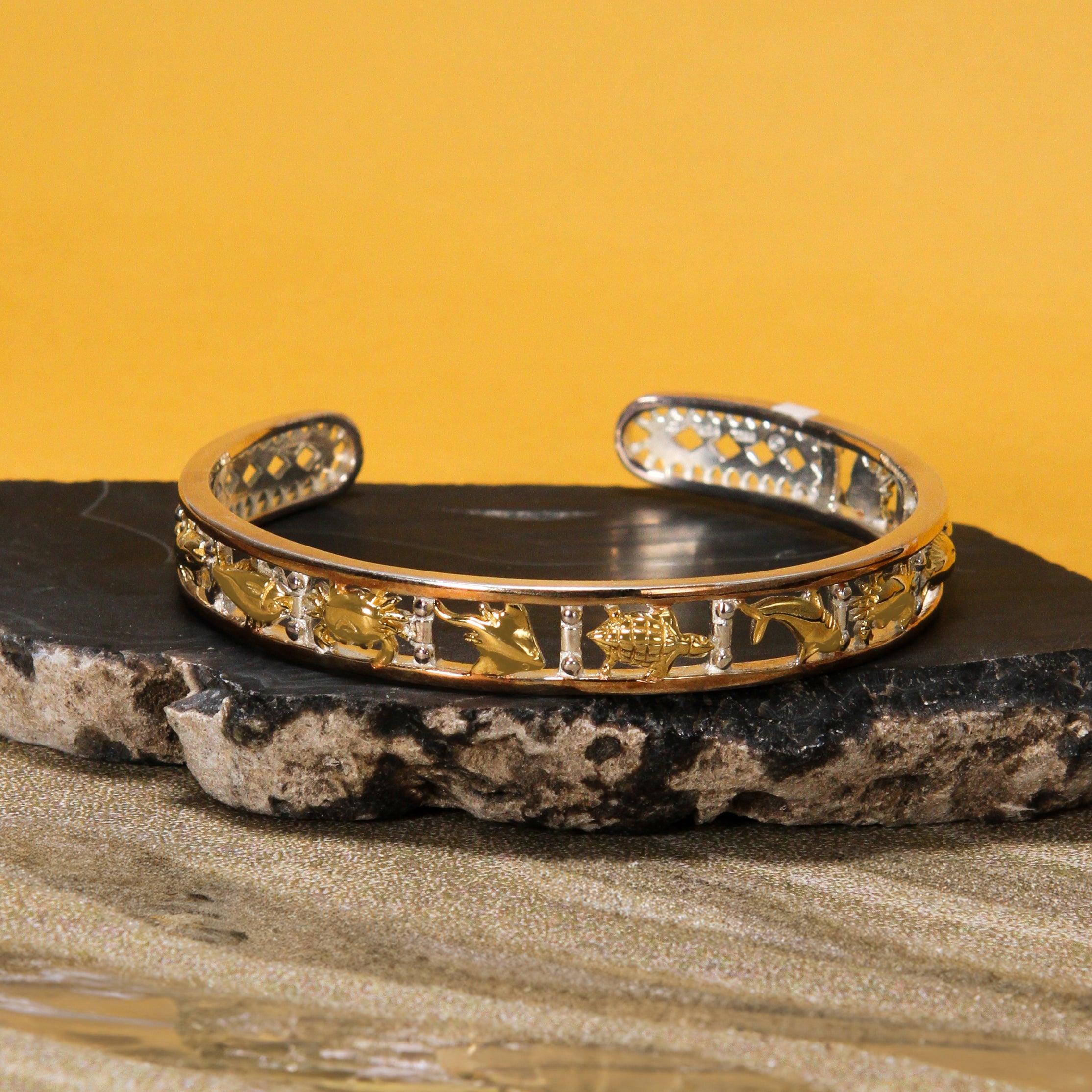 Under the Sea Three Tone Cuff Bracelet OTBG306 - Jewelry