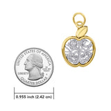 Celtic Spiritual Fruit Apple with Tree of Life 14K Solid Yellow and White Gold Charm RPD6445