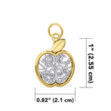 Celtic Spiritual Fruit Apple with Tree of Life 14K Solid Yellow and White Gold Charm RPD6445