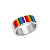 Rainbow Band Sterling Silver Ring SM015