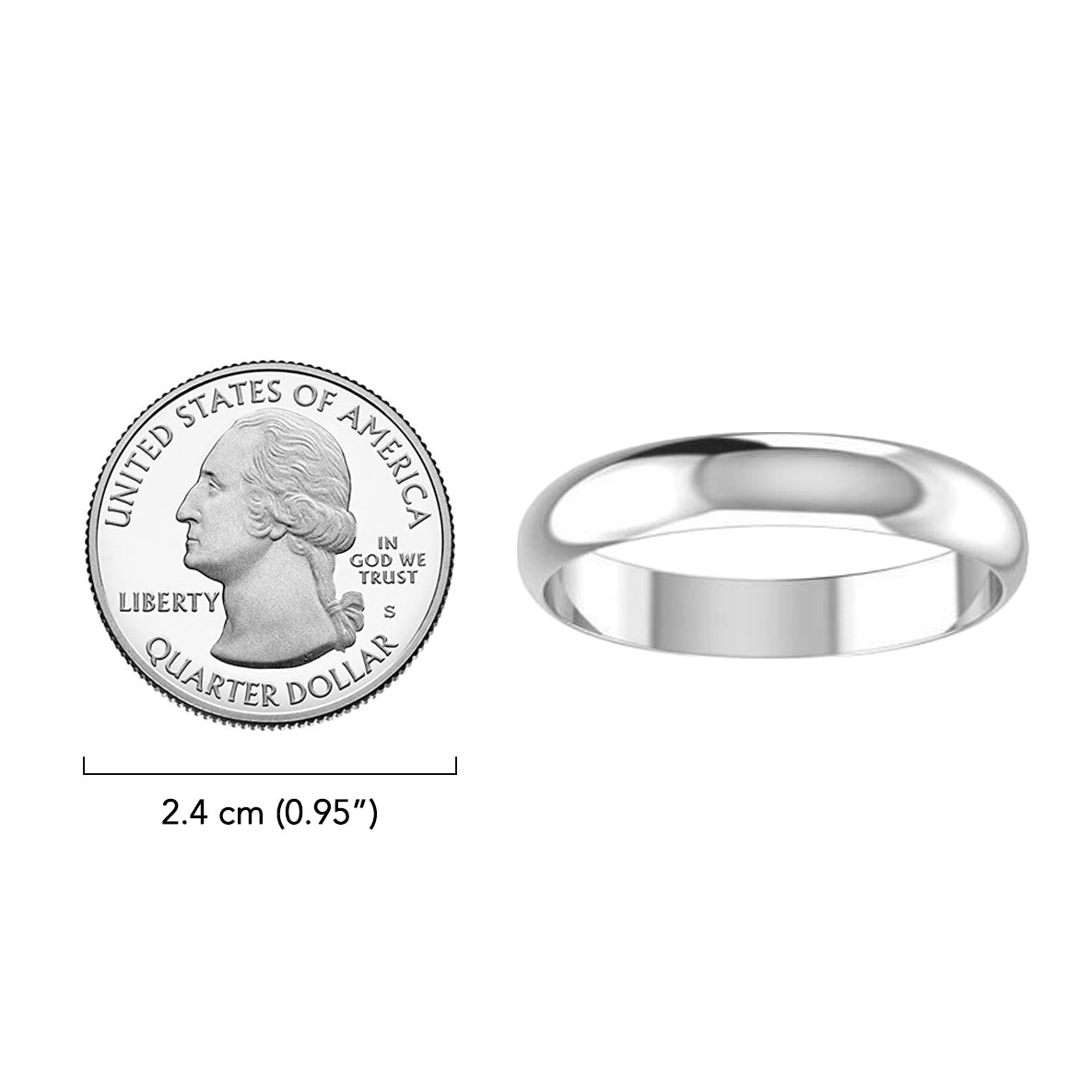 Smooth Sterling Silver Wedding Band Medium Ring SM153