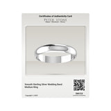 Smooth Sterling Silver Wedding Band Medium Ring SM153