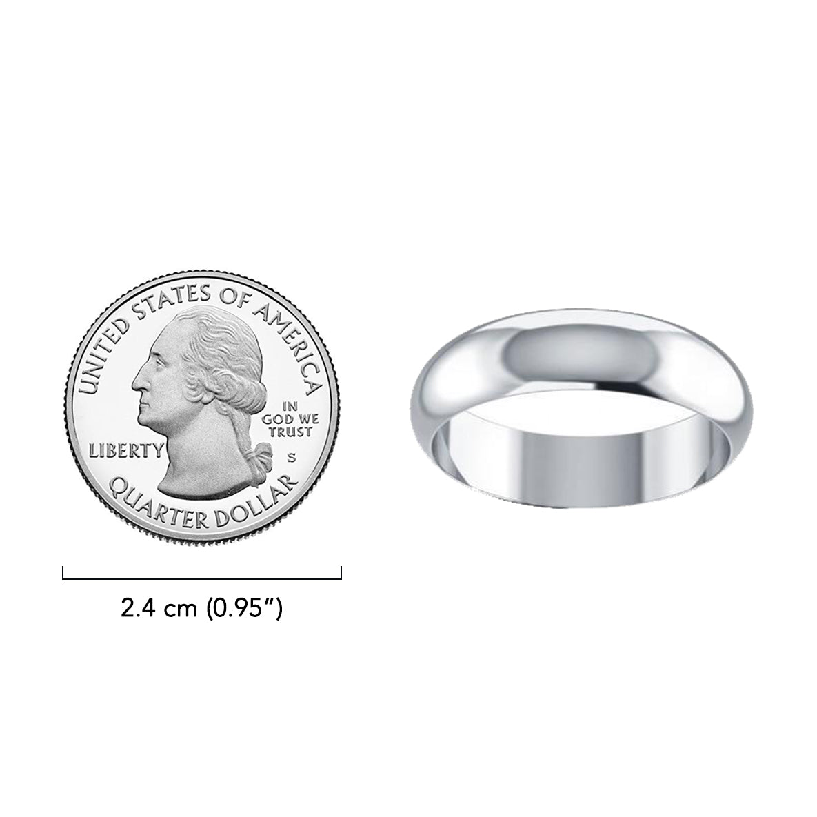 Wedding Smooth Sterling Silver Band Ring SM158