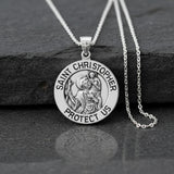 Saint Christoper Silver Pendant (Large 25 mm.)