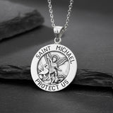 Saint Michael Silver Pendant (Large 25 mm.)