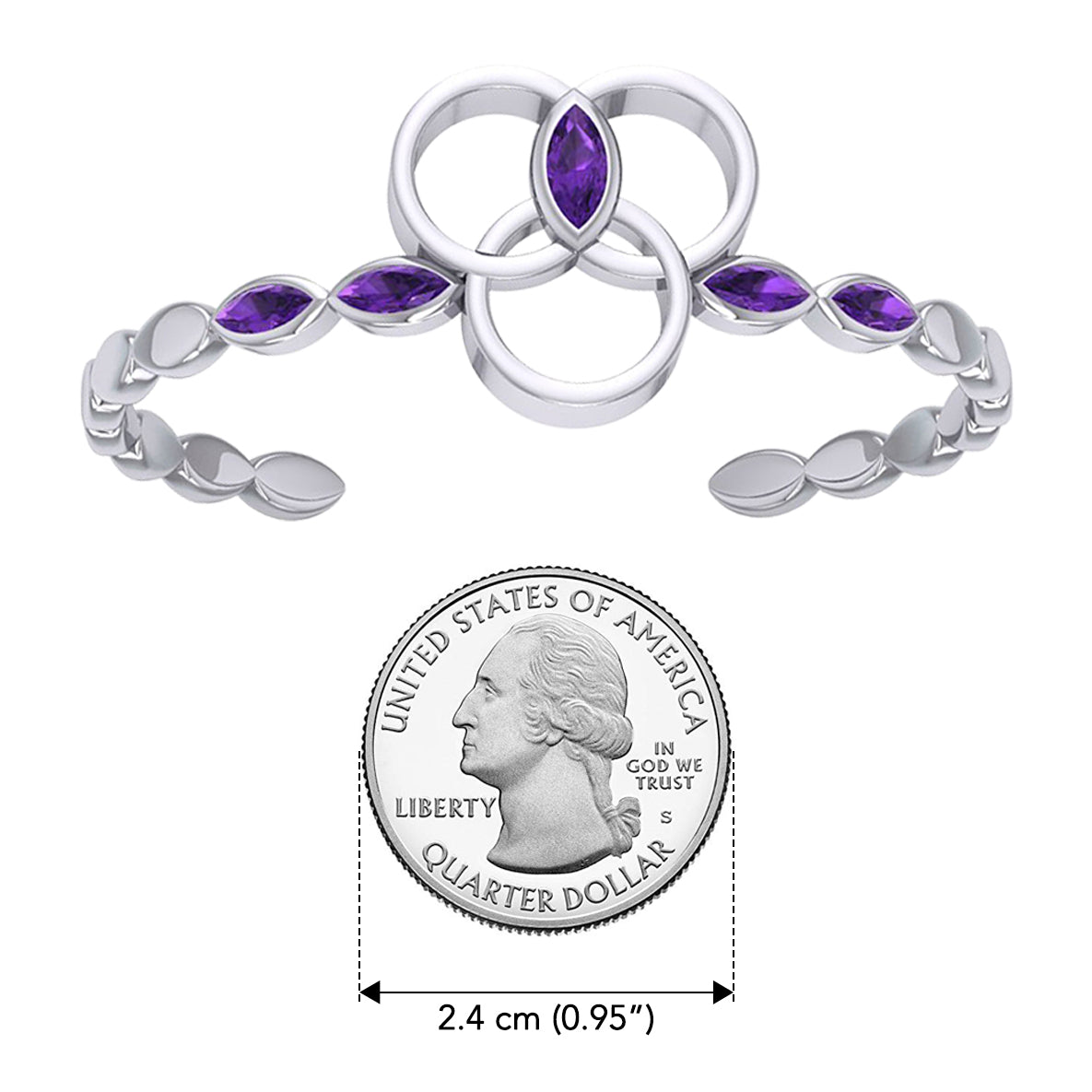 Citta Sterling Silver Cuff Bracelet with Gems TBA120