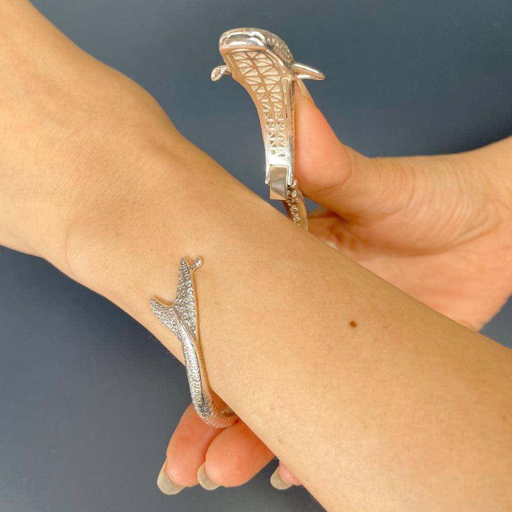 Whale Shark Sterling Silver Cuff Bracelet TBA188 - Jewelry