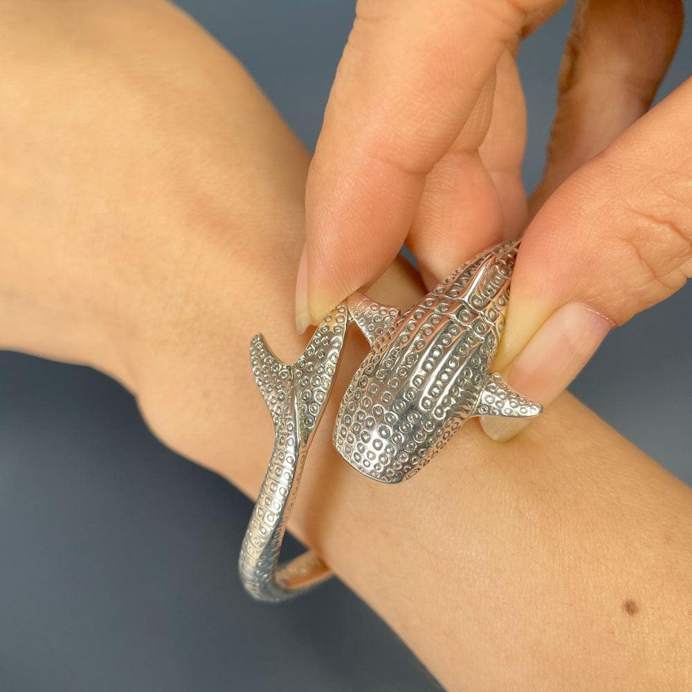 Whale Shark Sterling Silver Cuff Bracelet TBA188 - Jewelry