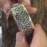 Large Sterling Silver Solid Celtic Knot Bangle with open lock TBA215