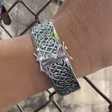 Large Sterling Silver Solid Celtic Knot Bangle with open lock TBA215