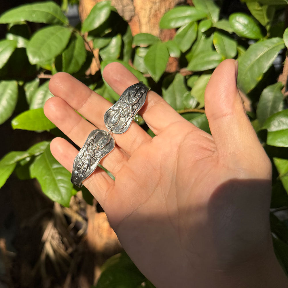 Archangel Michael Sterling Silver Cuff Bracelet