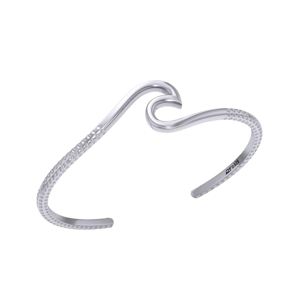 Peter Stone Jewelry Sterling Silver Plankton Wave Cuff Bracelet - Divesilver Collection TBA305 - Jewelry