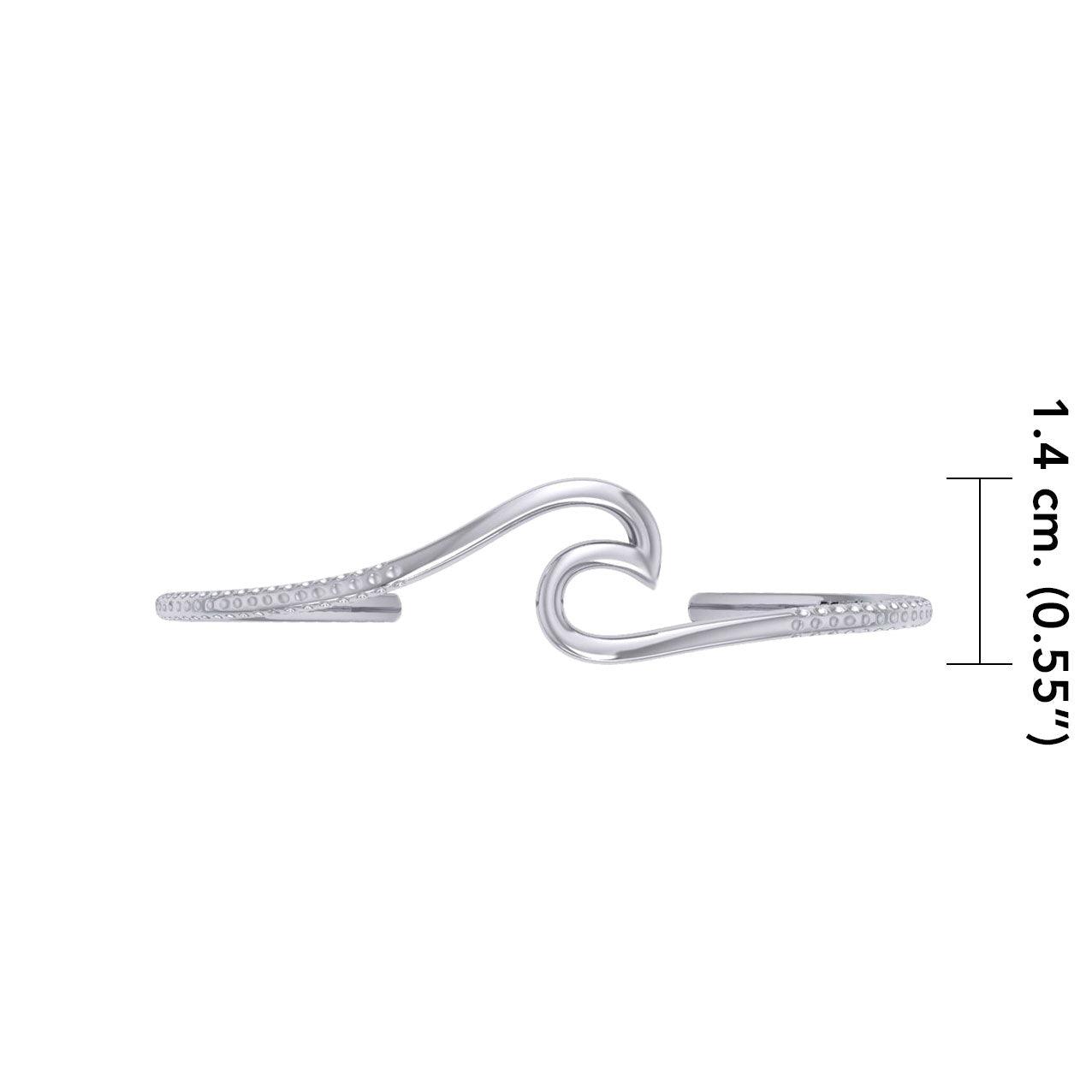 Peter Stone Jewelry Sterling Silver Plankton Wave Cuff Bracelet - Divesilver Collection TBA305 - Jewelry