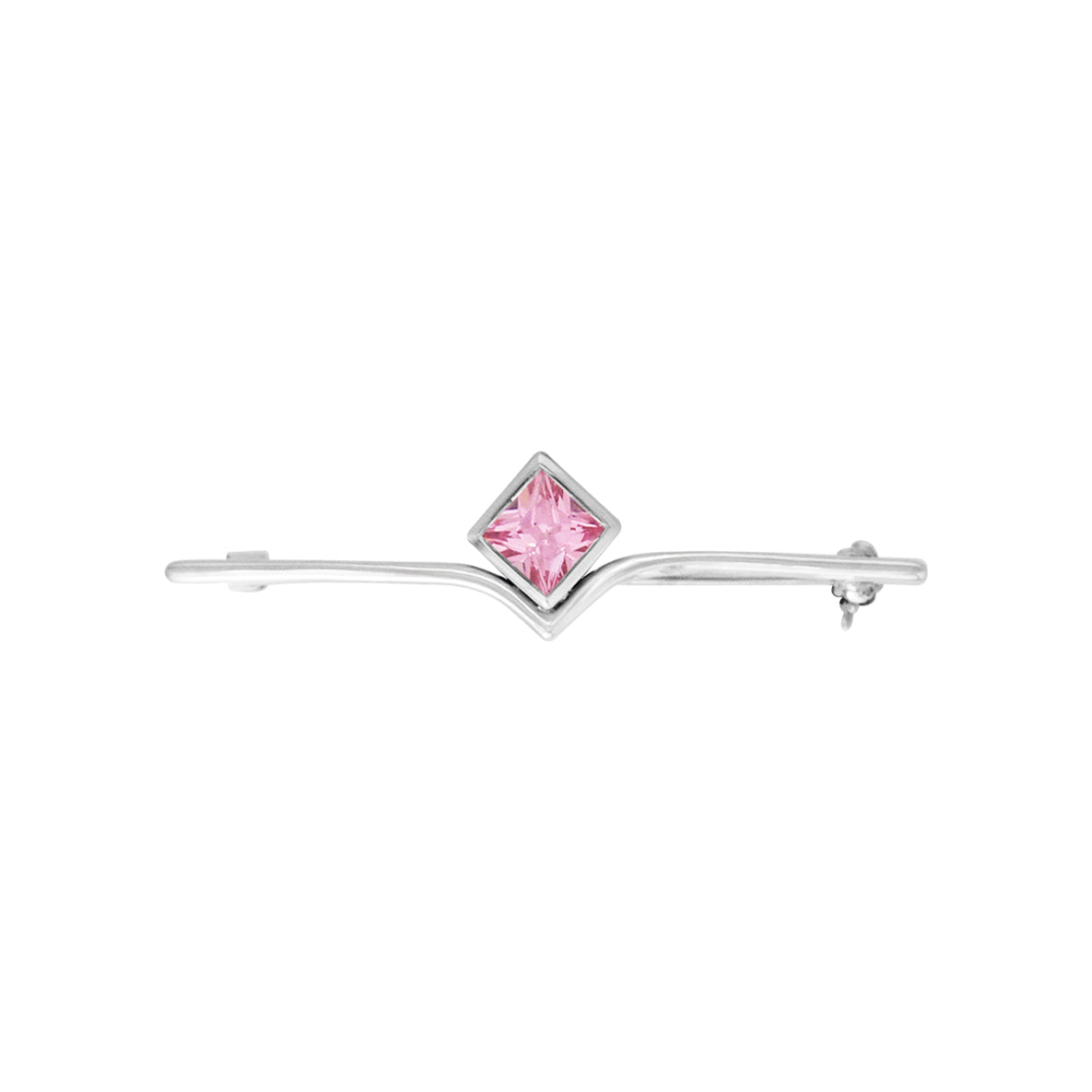 Equestrian Elegance Bar with Square Gem Sterling Silver Brooch TBC076
