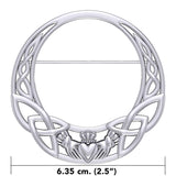 Celtic Claddagh Heritage: Sterling Silver Brooch by Peter Stone Jewelry - Traditional Irish Symbolism TBC168 - Jewelry