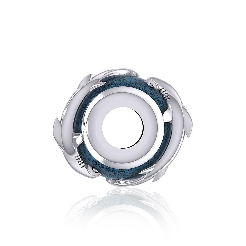 Be fierce and intense ~ Sterling Silver Jewelry Hammerhead Shark Bead with Enamel TBD343 - Jewelry
