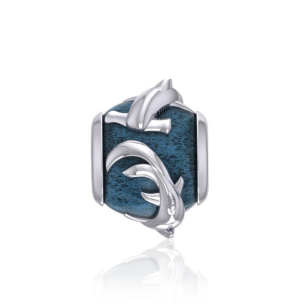 Be fierce and intense ~ Sterling Silver Jewelry Hammerhead Shark Bead with Enamel TBD343 - Jewelry