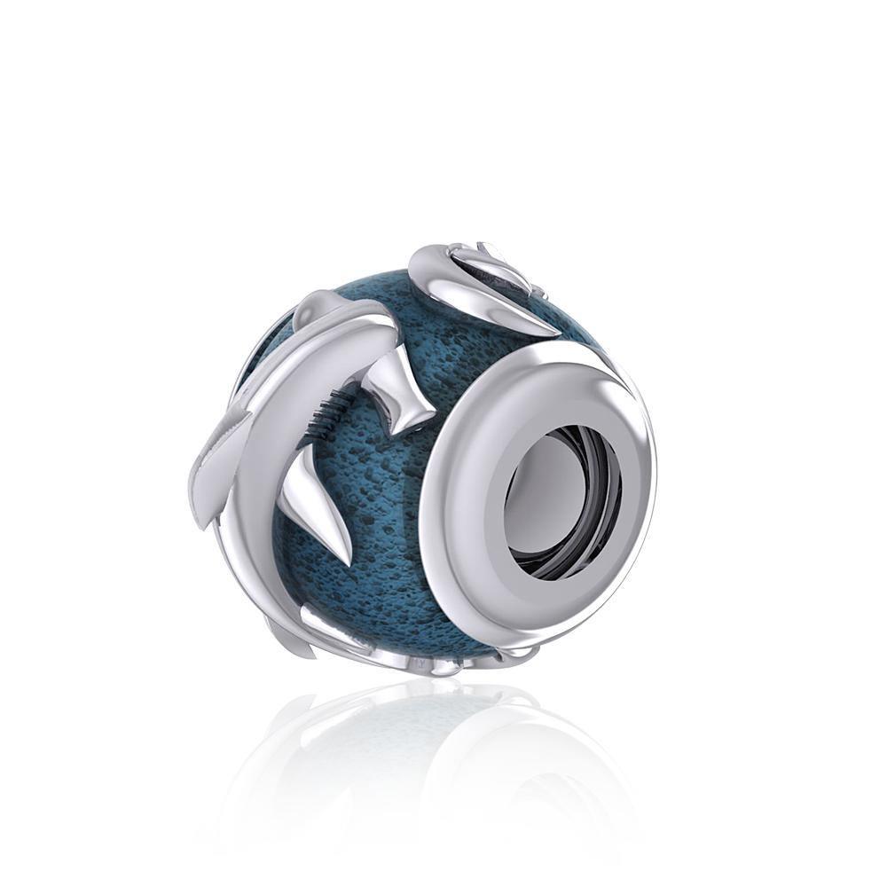 Be fierce and intense ~ Sterling Silver Jewelry Hammerhead Shark Bead with Enamel TBD343 - Jewelry