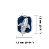 Shark Silver Bead with Navy Blue Enamel TBD375 - Jewelry