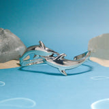 Dolphins lift our spirits up ~ Sterling Silver Cuff Bracelet TBG014 - Jewelry