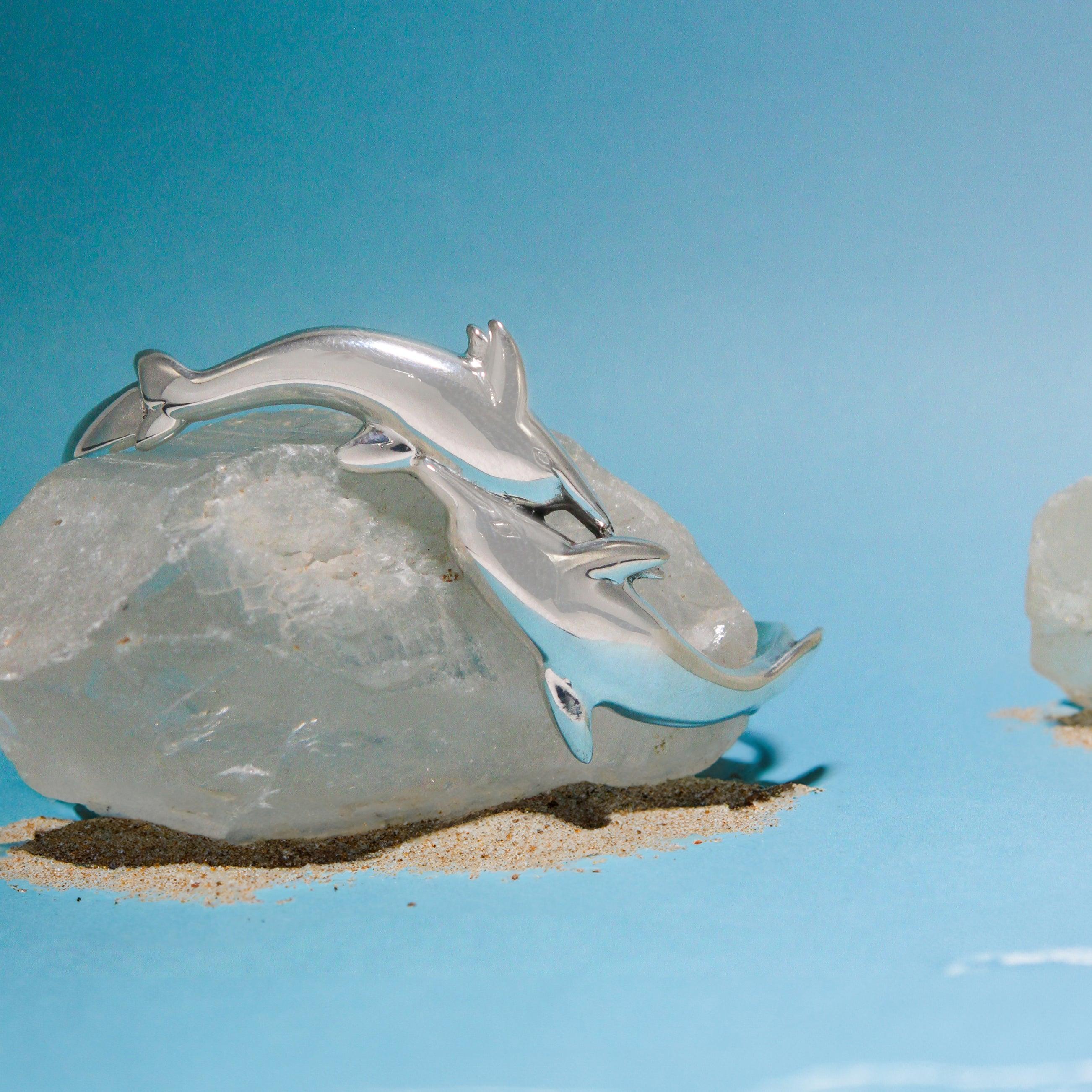 Dolphins lift our spirits up ~ Sterling Silver Cuff Bracelet TBG014 - Jewelry