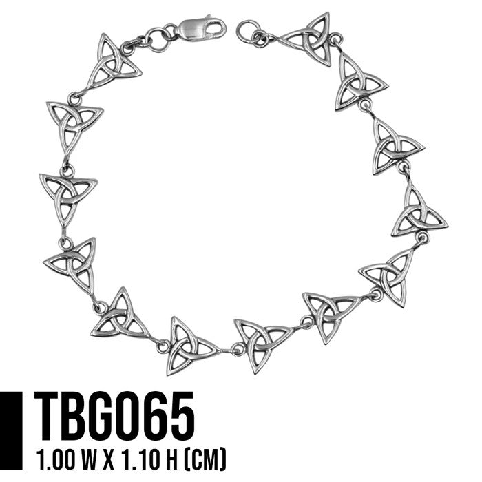 Celtic Triquetra Knot Sterling Silver Bracelet TBG065