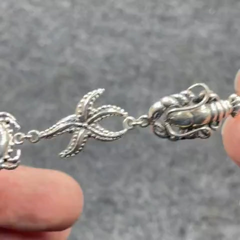 Breathing in the Sealife ~ Sterling Silver Link Bracelet TBG352