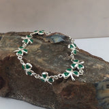 One of Celtic's epitome ~ Sterling Silver Jewelry Shamrock Link Bracelet TBG744