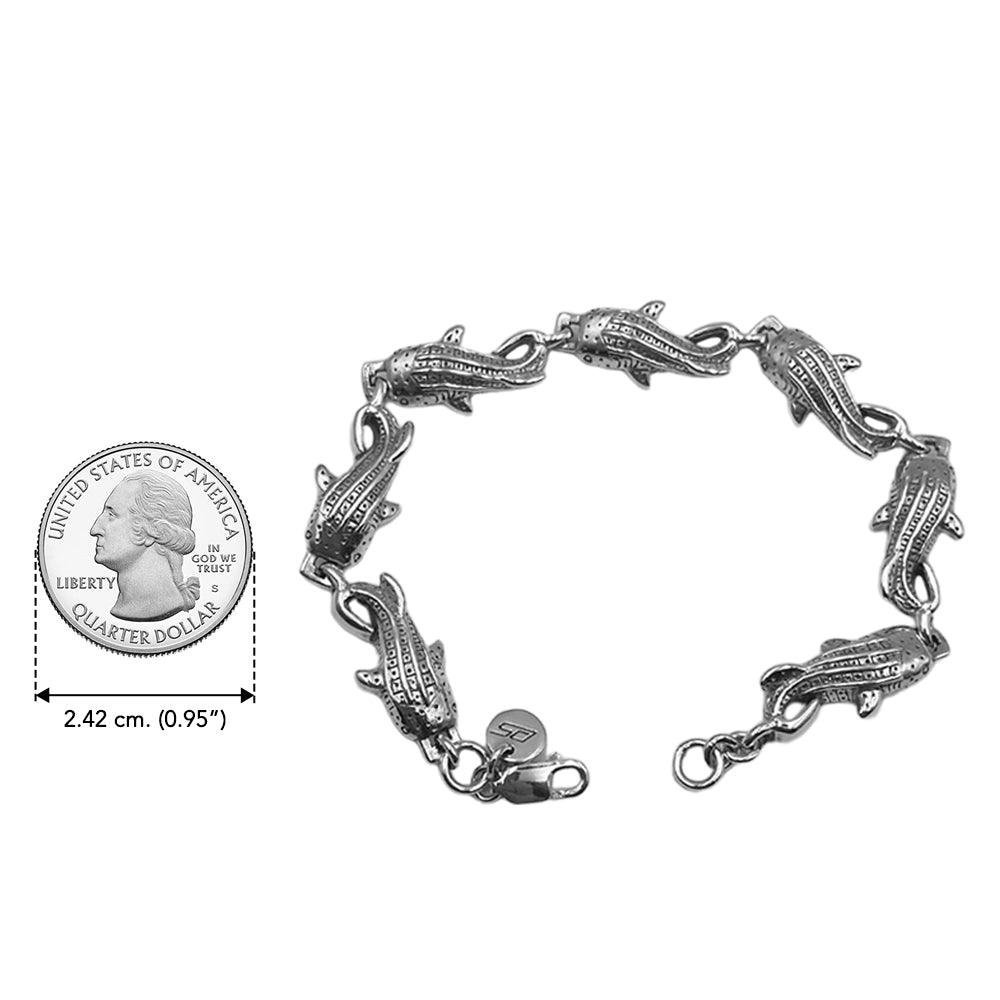 Whale Shark Sterling Silver Link Bracelet by DiveSilver - Jewelry