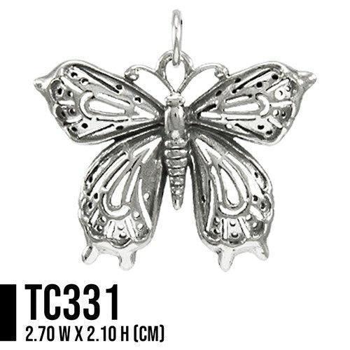 Victorian Butterfly Sterling Silver Charm TC331