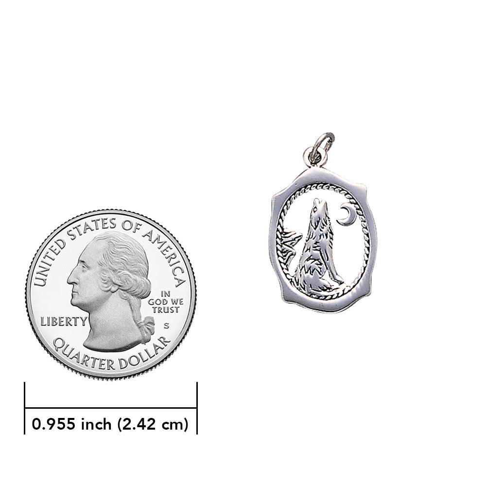 Howling Wolf Silver Charm TC429 - Jewelry