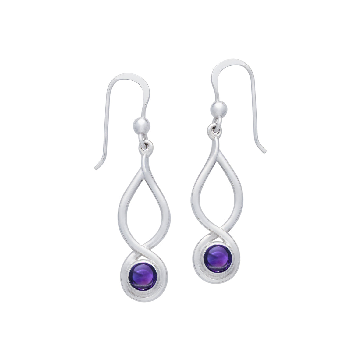 Infinity Sterling Silver Earrings With Cabochon TE1026