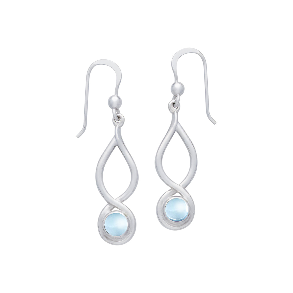 Infinity Sterling Silver Earrings With Cabochon TE1026
