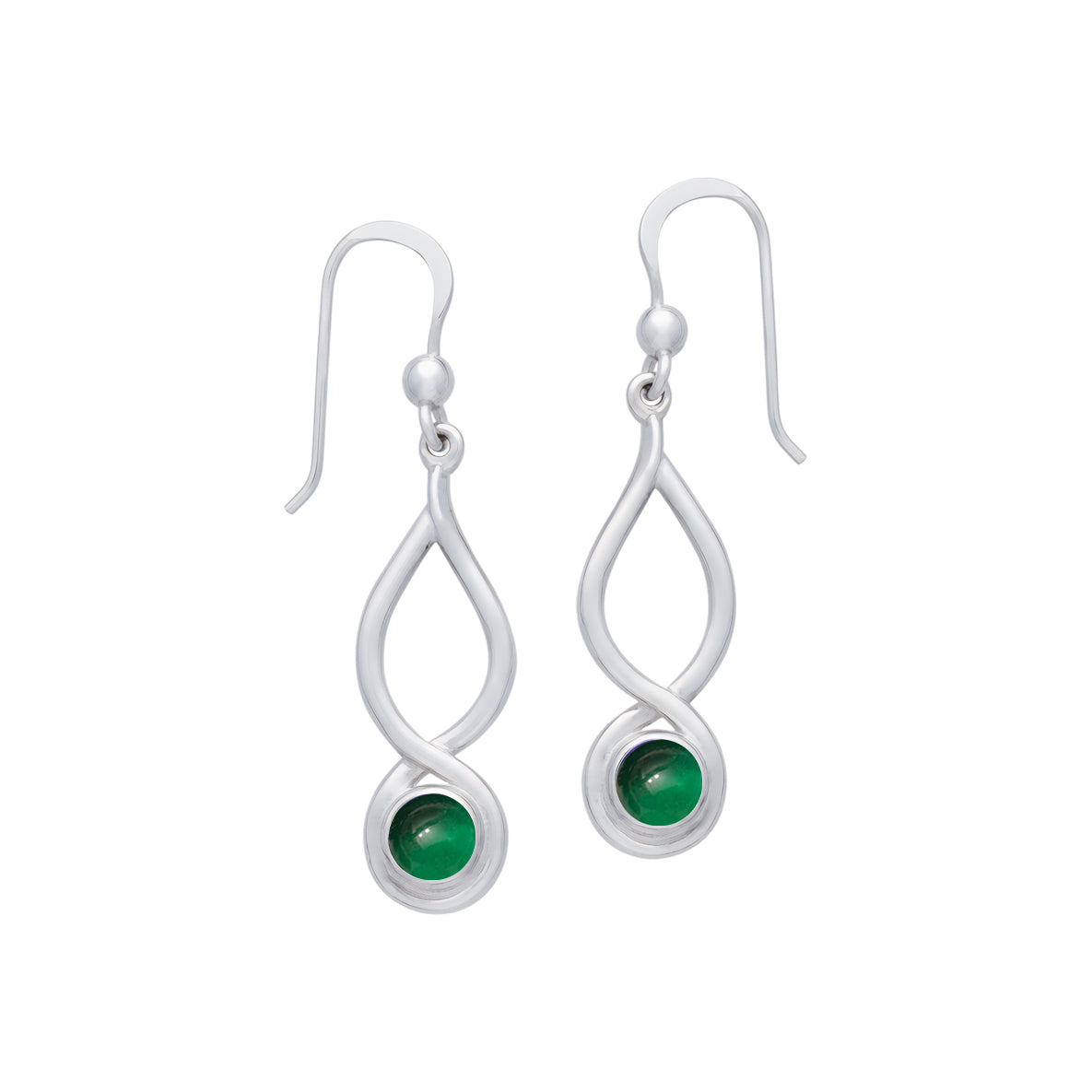 Infinity Sterling Silver Earrings With Cabochon TE1026