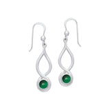Infinity Sterling Silver Earrings With Cabochon TE1026