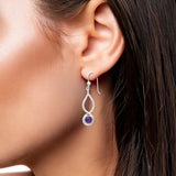 Infinity Sterling Silver Earrings With Cabochon TE1026