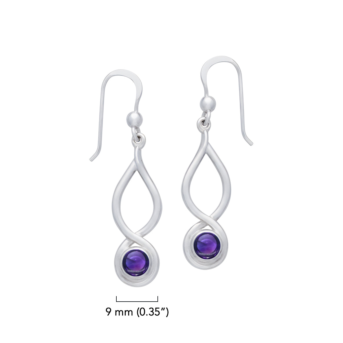 Infinity Sterling Silver Earrings With Cabochon TE1026