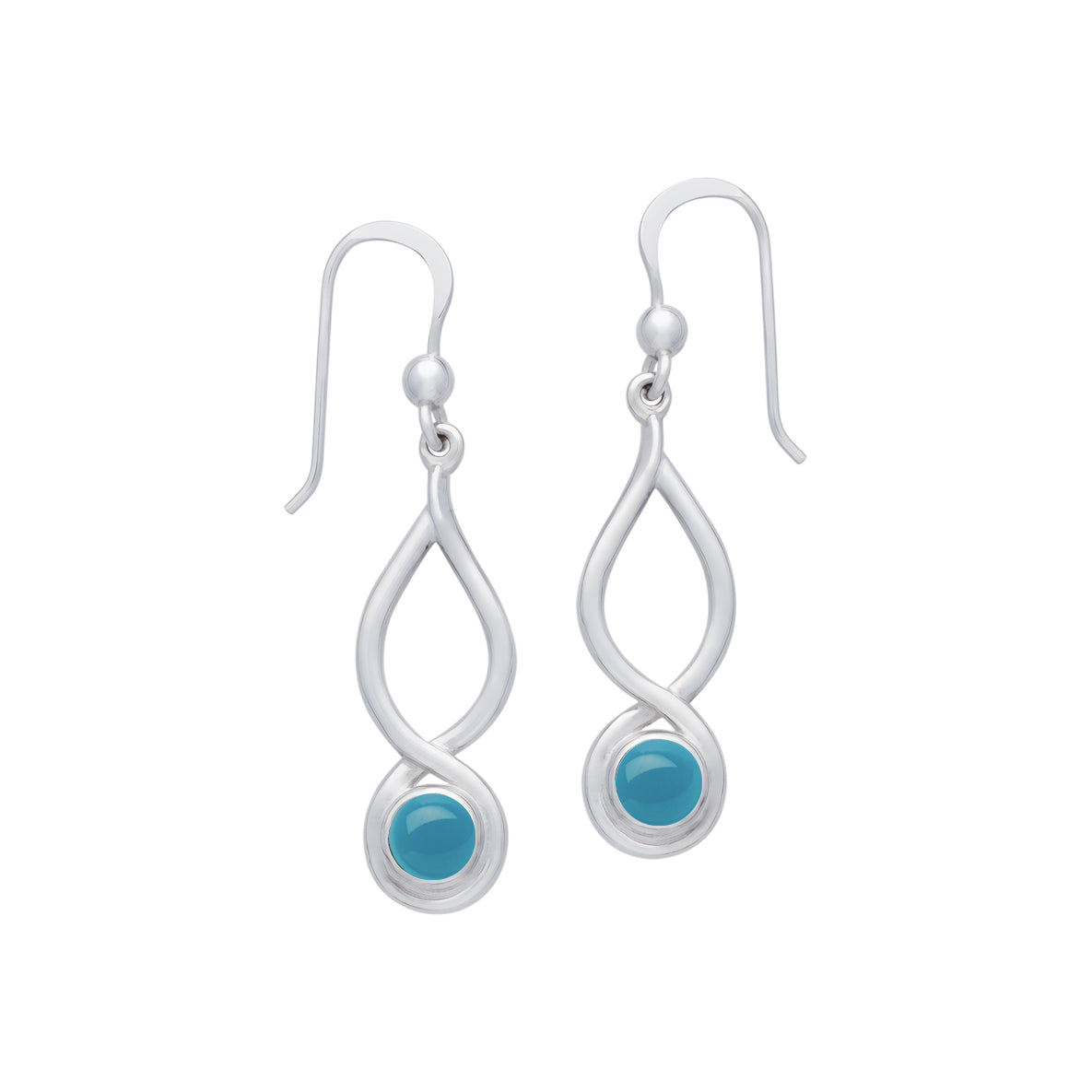 Infinity Sterling Silver Earrings With Cabochon TE1026