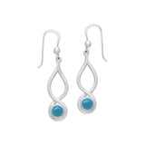 Infinity Sterling Silver Earrings With Cabochon TE1026