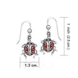 Inlaid Ladybug Silver Earrings TE2060 - Jewelry