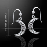 Celtic Spiral Moon Sterling Silver Earrings By Courtney Davis TE2914