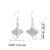 Sterling Silver Manta Ray Pendant Chain and Earrings Box Set SET029