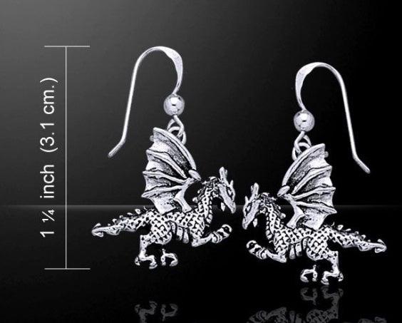 Silver Clawing Dragon Earrings TE993 - Jewelry