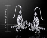 Silver Clawing Dragon Earrings TE993 - Jewelry