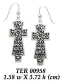 Modern Empower Cross Sterling Silver Earrings TER958