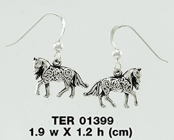 Brigid Ashwood Celtic Horse Sterling Silver Hook Earrings TER1399