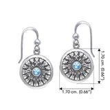 Celtic Knots Compass Sterling Silver Earrings with Gemstone TER035
