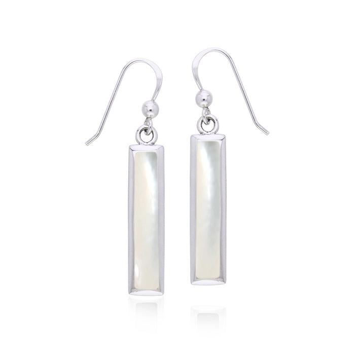 Rectangle Gemstone Inlay Earrings TER038 - Jewelry